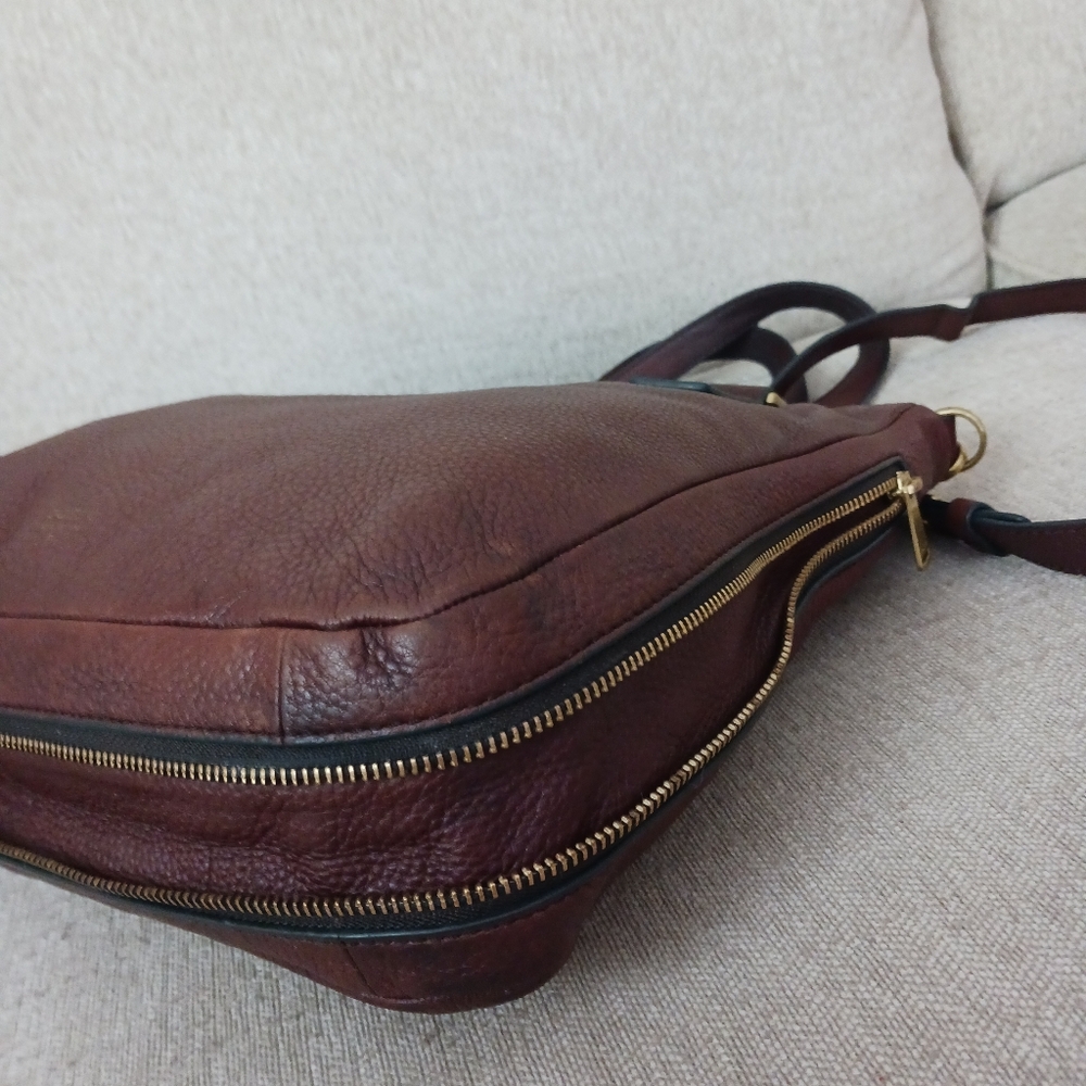 Fossil Brown Leather Satchel Bag - Picture 6 of 14